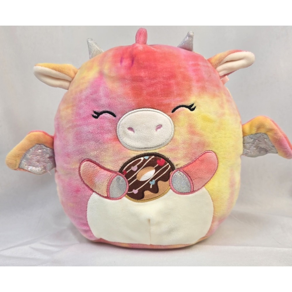 Squishmallow Celestina Winged Dragon Tie Dye Donut 8" Soft Plush Toy